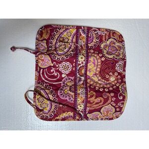 Vera Bradley Make Up Bag Cosmetic Lined Pink Orange Paisley Zippered Small Pouch